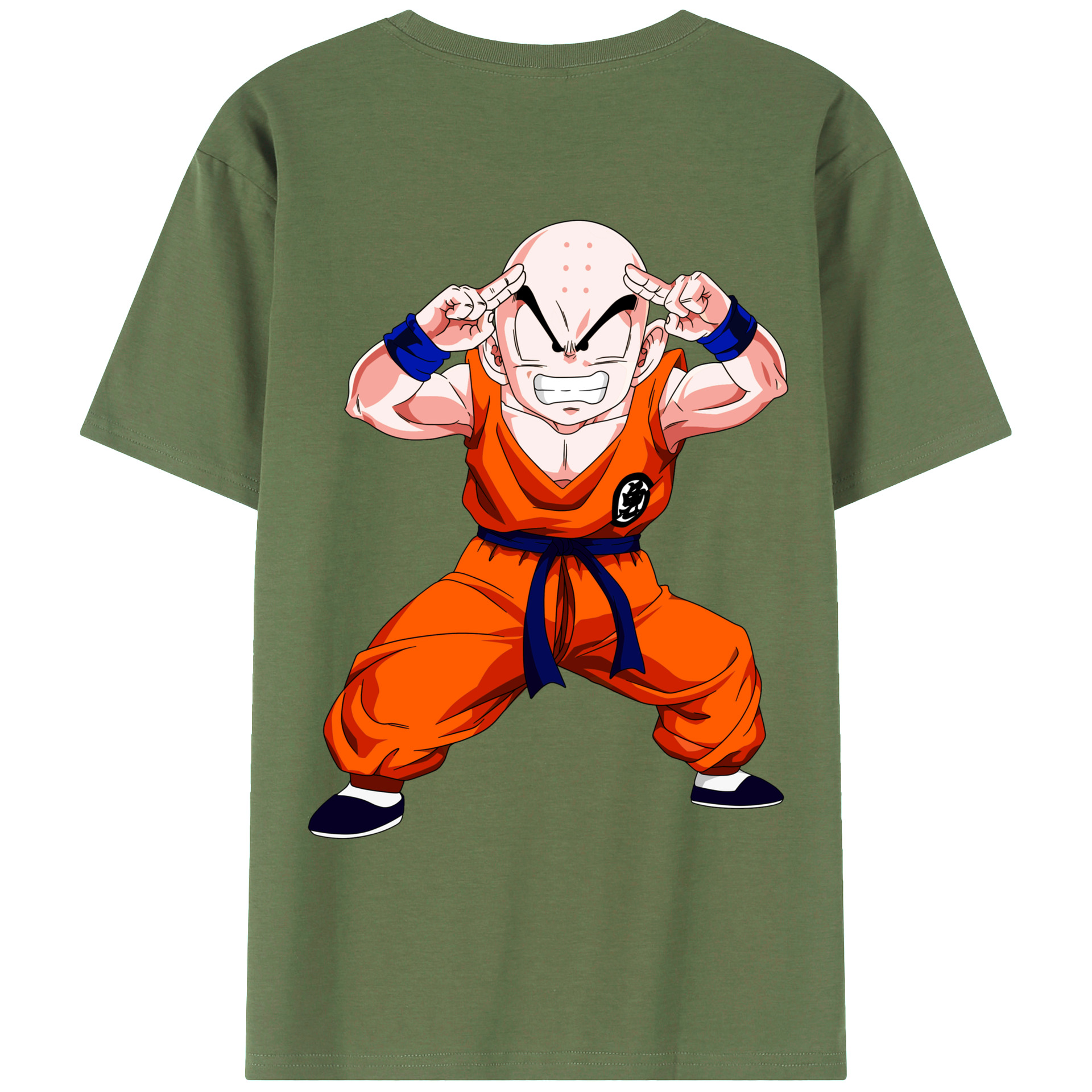 （画像用） ドラゴンボール クリリン DRAGON BALL krillin 綿100％ メンズ半袖Tシャツ（バックプリント） 通気性